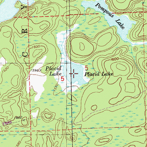 Topographic Map of Placid Lake, MN