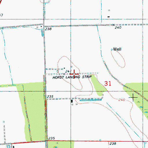 Topographic Map of Horst Landing Strip (historical), AR