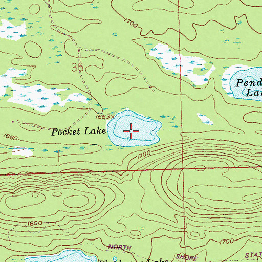 Topographic Map of Pocket Lake, MN