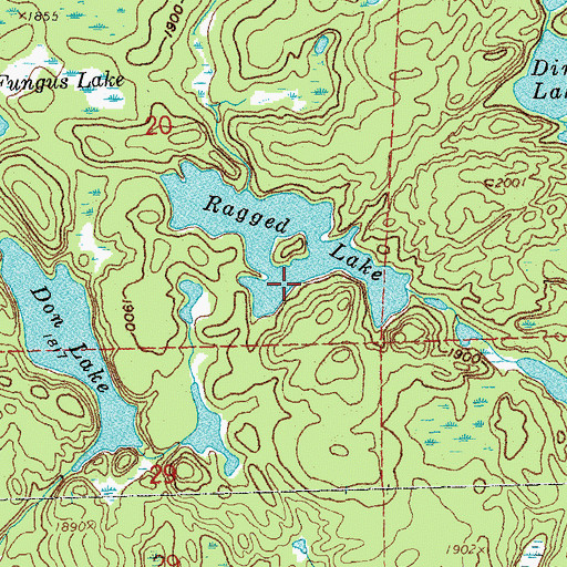 Topographic Map of Ragged Lake, MN