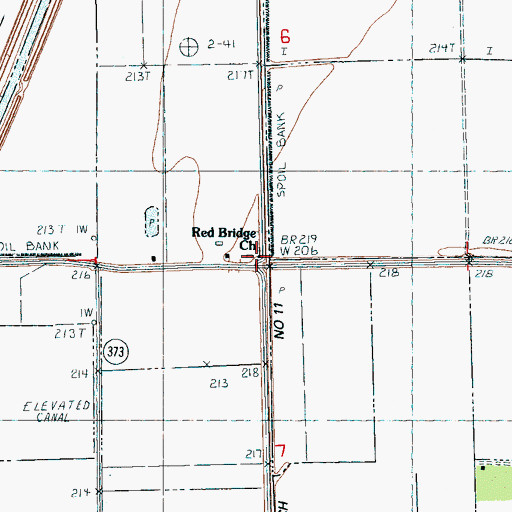 Topographic Map of Red Bridge Church, AR