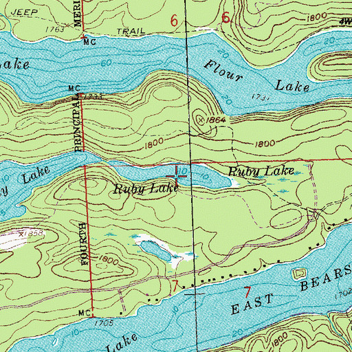 Topographic Map of Ruby Lake, MN