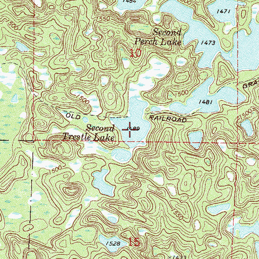 Topographic Map of Second Trestle Lake, MN