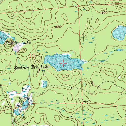 Topographic Map of Section Ten Lake, MN