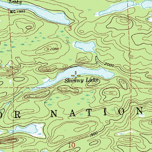 Topographic Map of Skinny Lake, MN