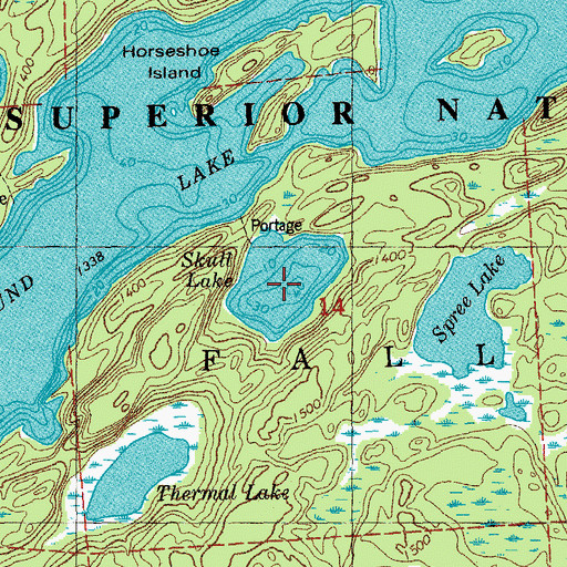 Topographic Map of Skull Lake, MN