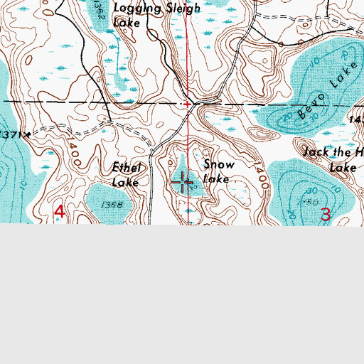 Topographic Map of Snow Lake, MN