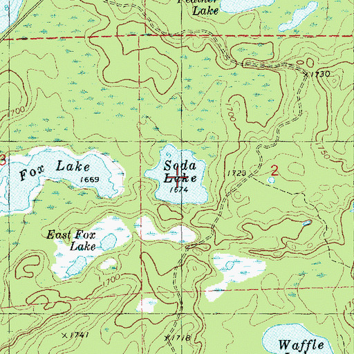 Topographic Map of Soda Lake, MN