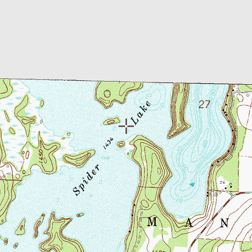 Topographic Map of Spider Lake, MN
