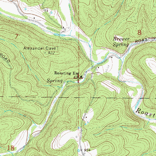Topographic Map of Roasting Ear School (historical), AR