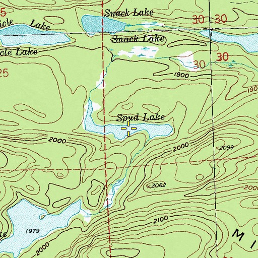 Topographic Map of Spud Lake, MN