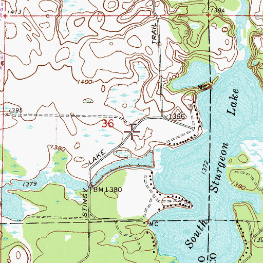 Topographic Map of Stingy Lake Trail, MN