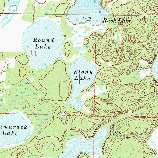 Topographic Map of Stony Lake, MN