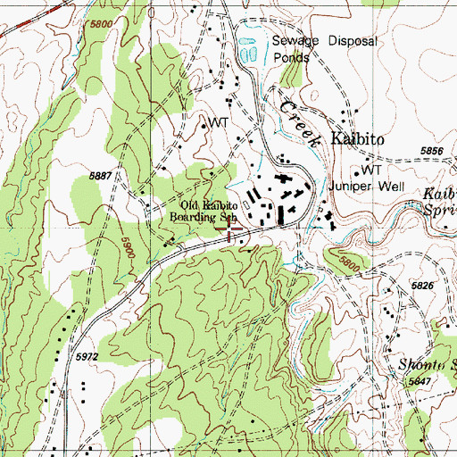 Topographic Map of Kaibito, AZ
