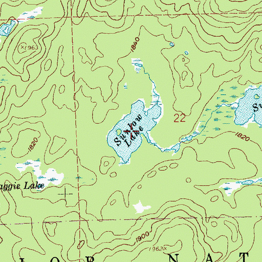Topographic Map of Sunlow Lake, MN