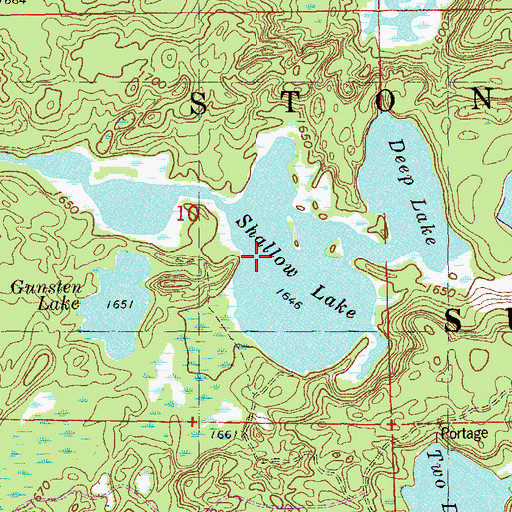 Topographic Map of Shallow Lake, MN