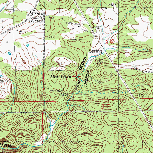 Topographic Map of Dot Hole, AR
