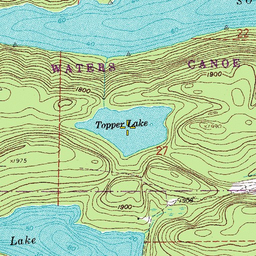 Topographic Map of Topper Lake, MN