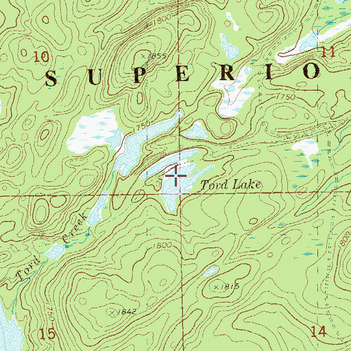 Topographic Map of Tord Lake, MN