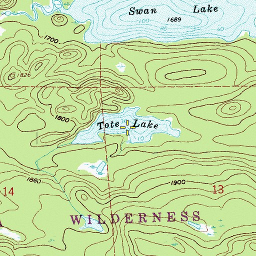 Topographic Map of Tote Lake, MN