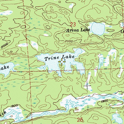 Topographic Map of Trine Lake, MN