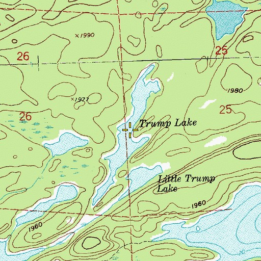 Topographic Map of Trump Lake, MN