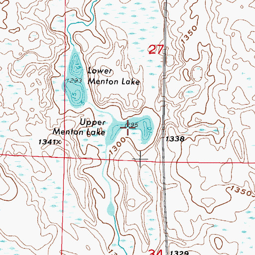 Topographic Map of Upper Menton Lake, MN