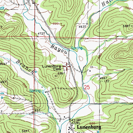 Topographic Map of Lunenburg Cemetery, AR