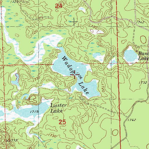 Topographic Map of Wadop Lake, MN