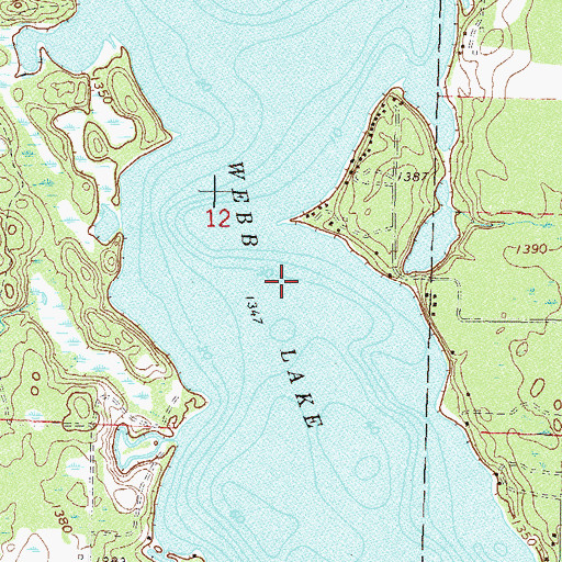 Topographic Map of Webb Lake, MN