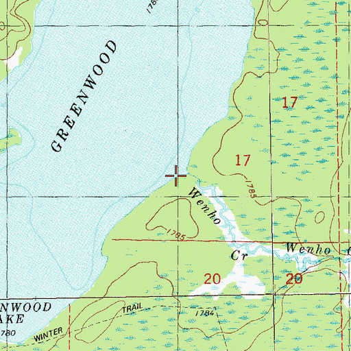 Topographic Map of Wenho Creek, MN