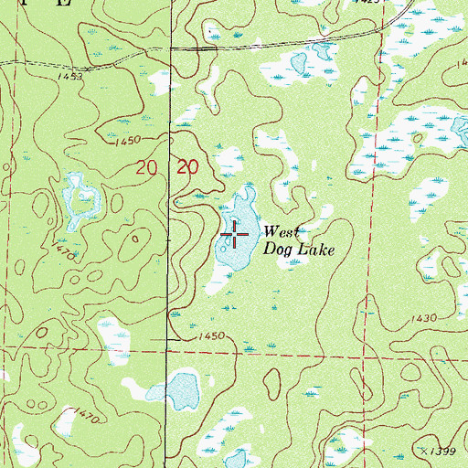 Topographic Map of West Dog Lake, MN