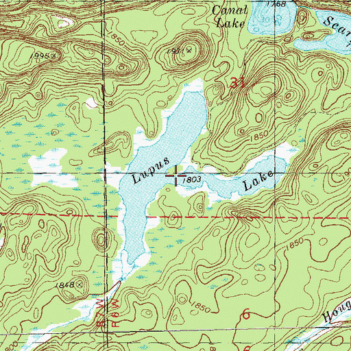 Topographic Map of Lupus Lake, MN