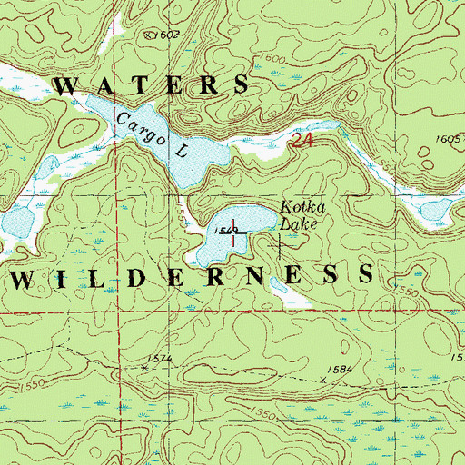 Topographic Map of Kutka Lake, MN