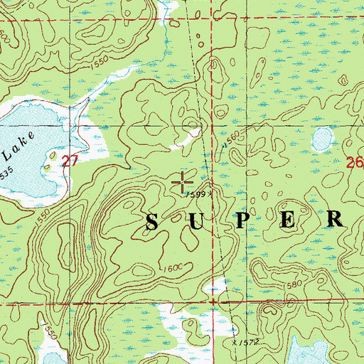 Topographic Map of Powwoun Trail, MN