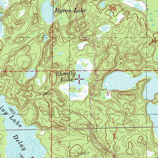 Topographic Map of Shoofly Lake, MN