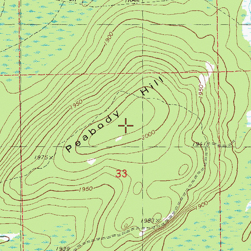 Topographic Map of Peabody Hill, MN