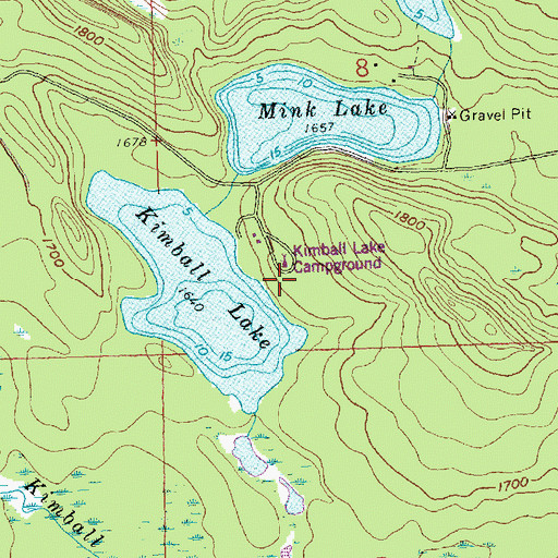 Topographic Map of Kimball Lake Campground, MN