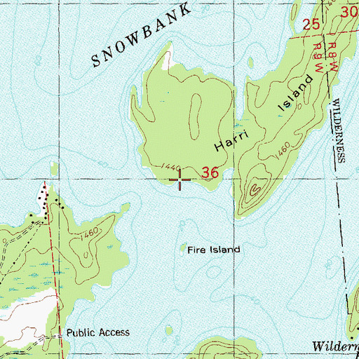 Topographic Map of Snowbank Trail, MN
