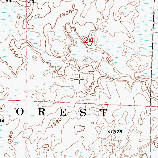 Topographic Map of Johnson Lake Trail System, MN