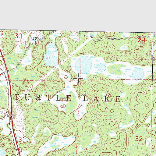Topographic Map of Woodtick Number One Impoundment, MN