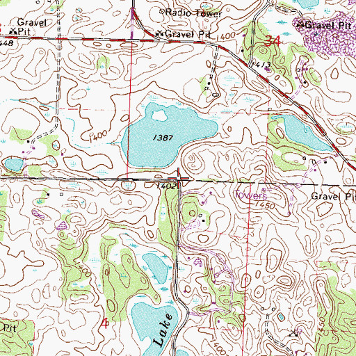 Topographic Map of Douglas County, MN
