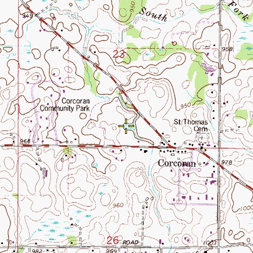 Topographic Map of Corcoran Community Park, MN