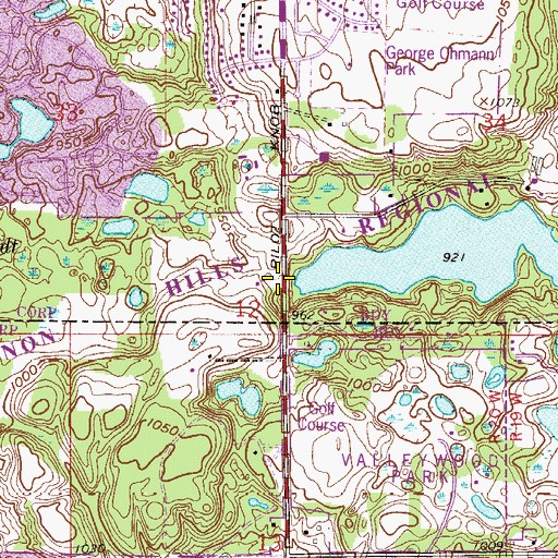 Topographic Map of Lebanon Hills Regional Park, MN