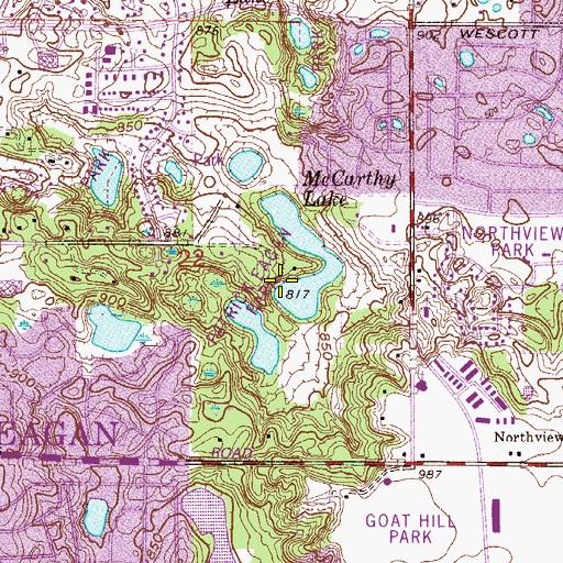 Topographic Map of Patrick Eagan Park, MN