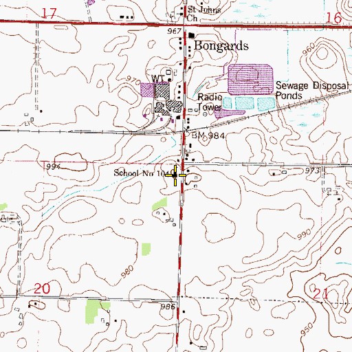 Topographic Map of School Number 104, MN