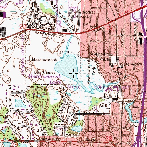 Topographic Map of Meadowbrook Lake, MN