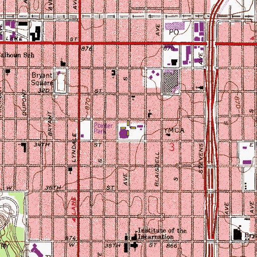 Topographic Map of Pointer Park, MN