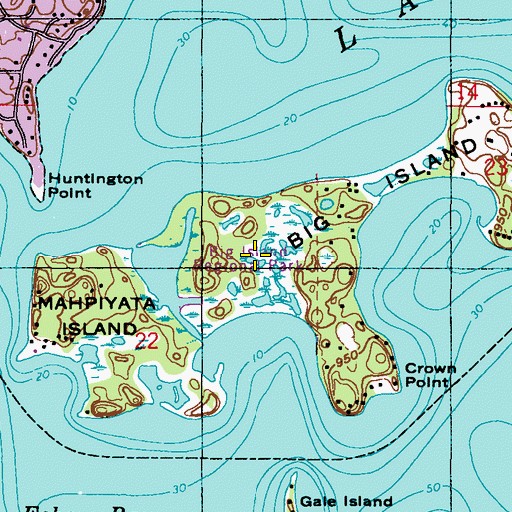 Topographic Map of Big Island Regional Park, MN