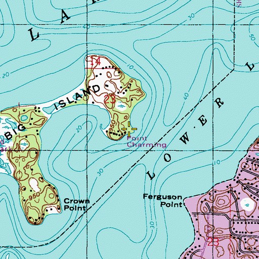Topographic Map of Point Charming, MN